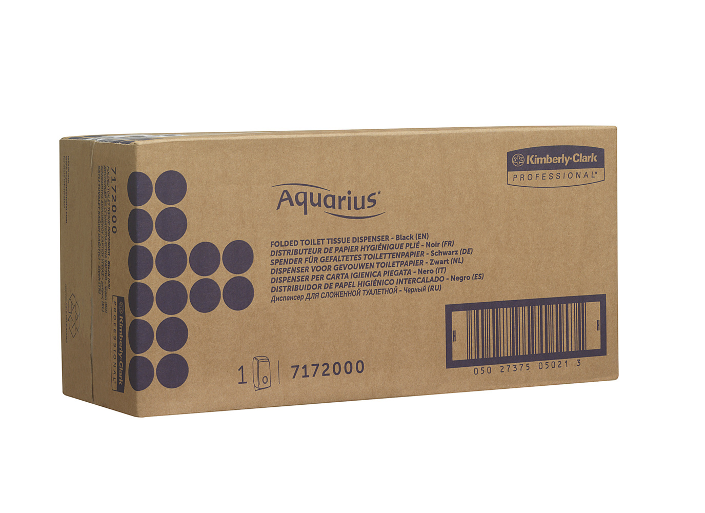 Aquarius™ Spender für Einzelblatt-Toilettenpapier 7172 – 1 x Spender für Einzelblatt-Toilettenpapier, schwarz - 7172
