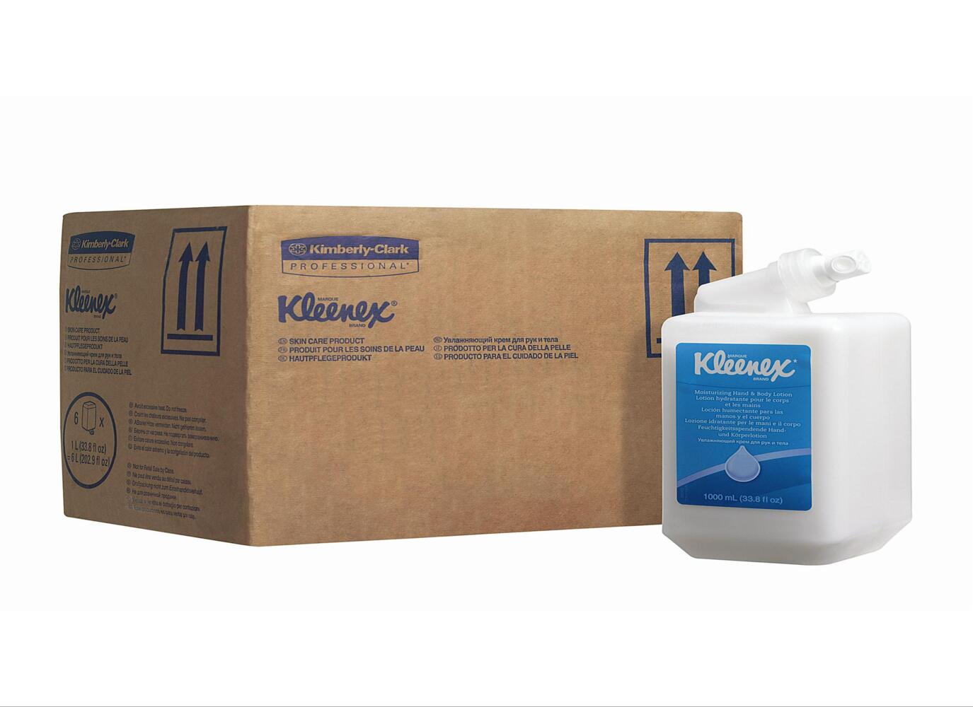 Kleenex® Feuchtigkeitsspendende Hand- und Körperlotion 6373, weiß, 6 x 1 l (6 l gesamt)