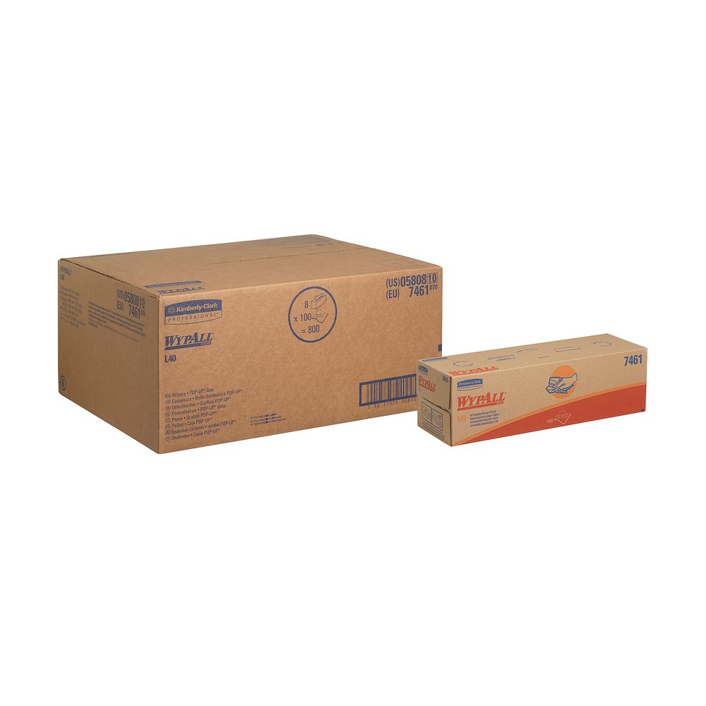 WypAll® L40 Wischtücher in der Zupfbox 7461 - 8 Boxen mit je 100 Tüchern = insgesamt 800 - 7461