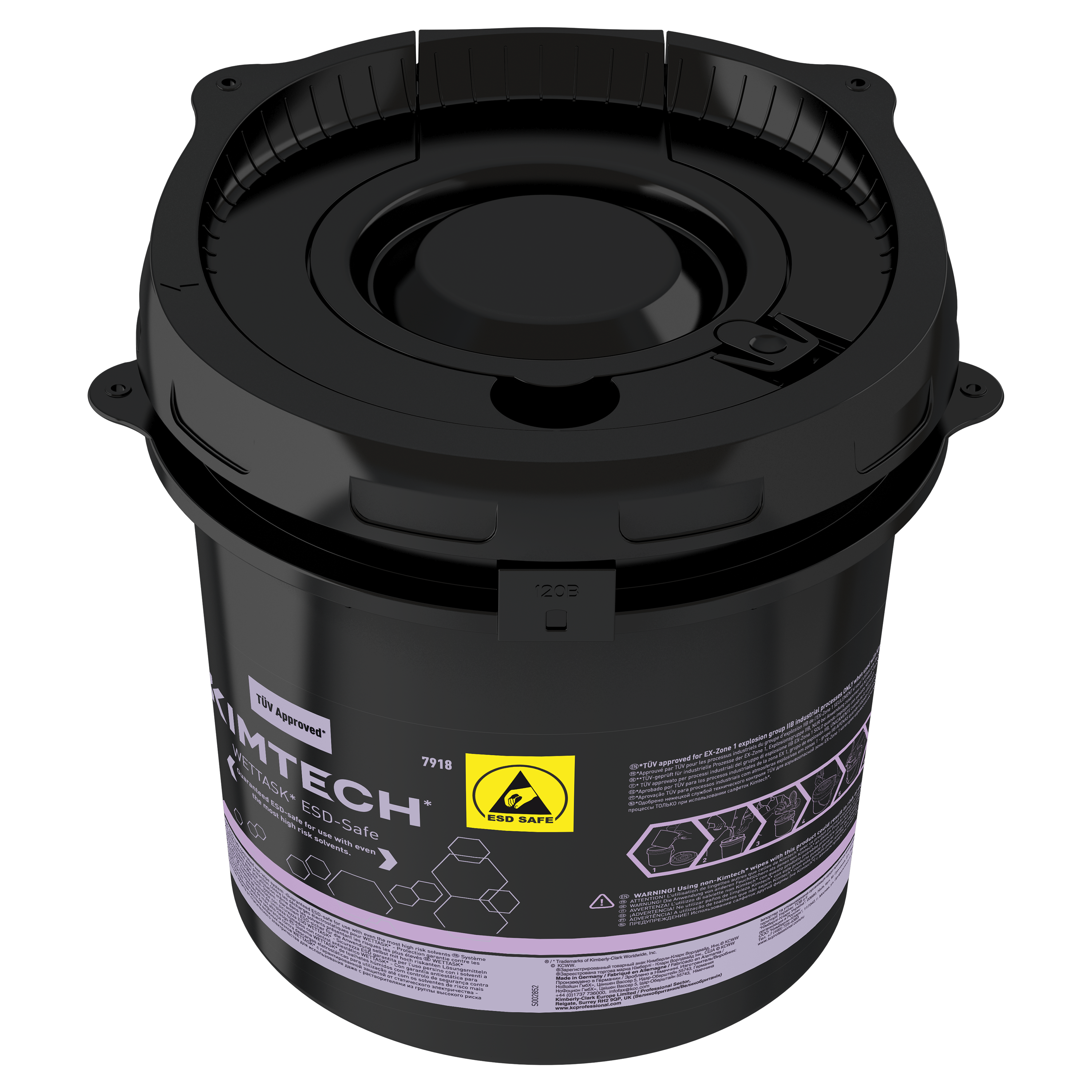 Kimtech® Wettask™ ESD-sicherer Spendereimer 7918 – 4 x 5 Liter Eimer Schwarz - 7918