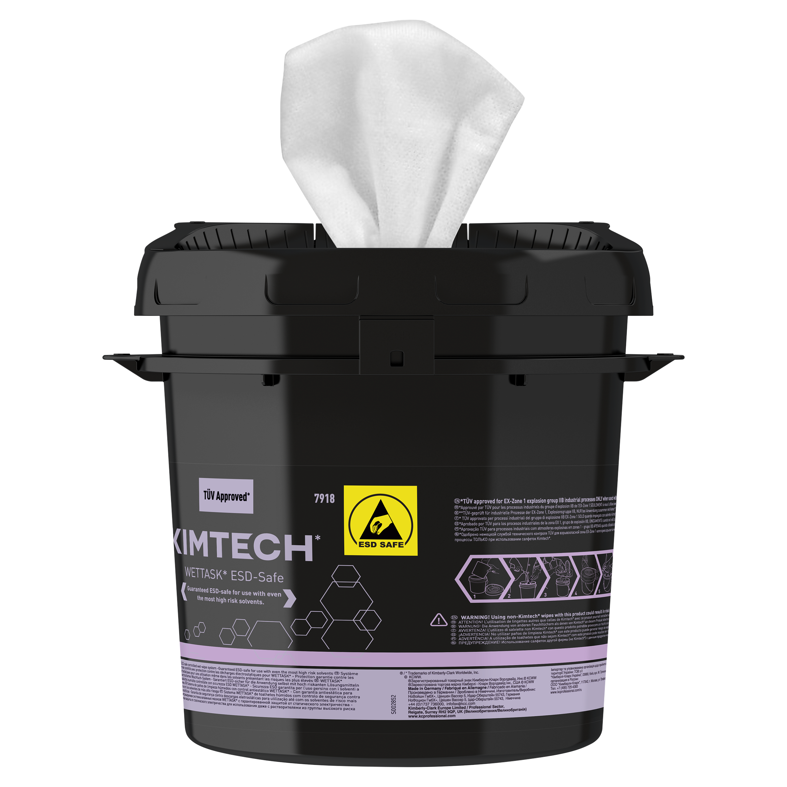 Kimtech® Wettask™ ESD-sicherer Spendereimer 7918 – 4 x 5 Liter Eimer Schwarz - 7918