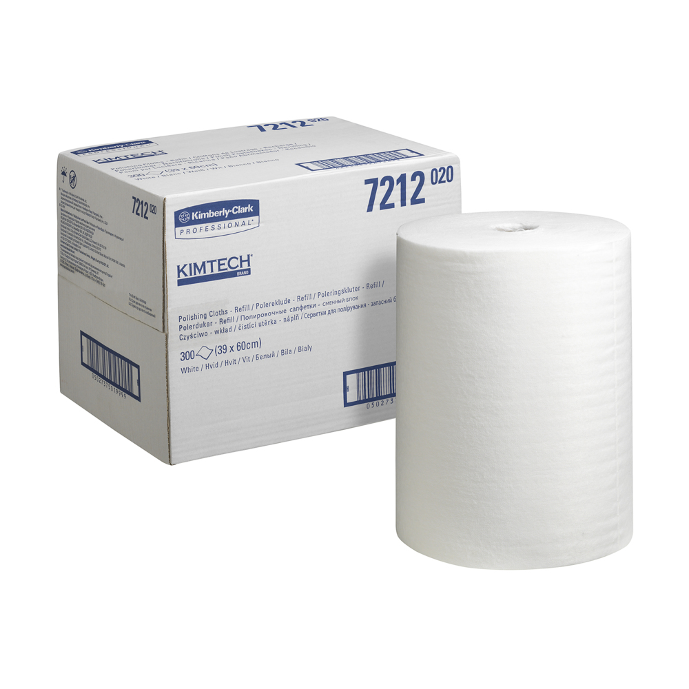 Kimtech® Poliertücher Nachfüllpack 7212 – 1 Nachfüllpackung mit 300 weißen Tüchern