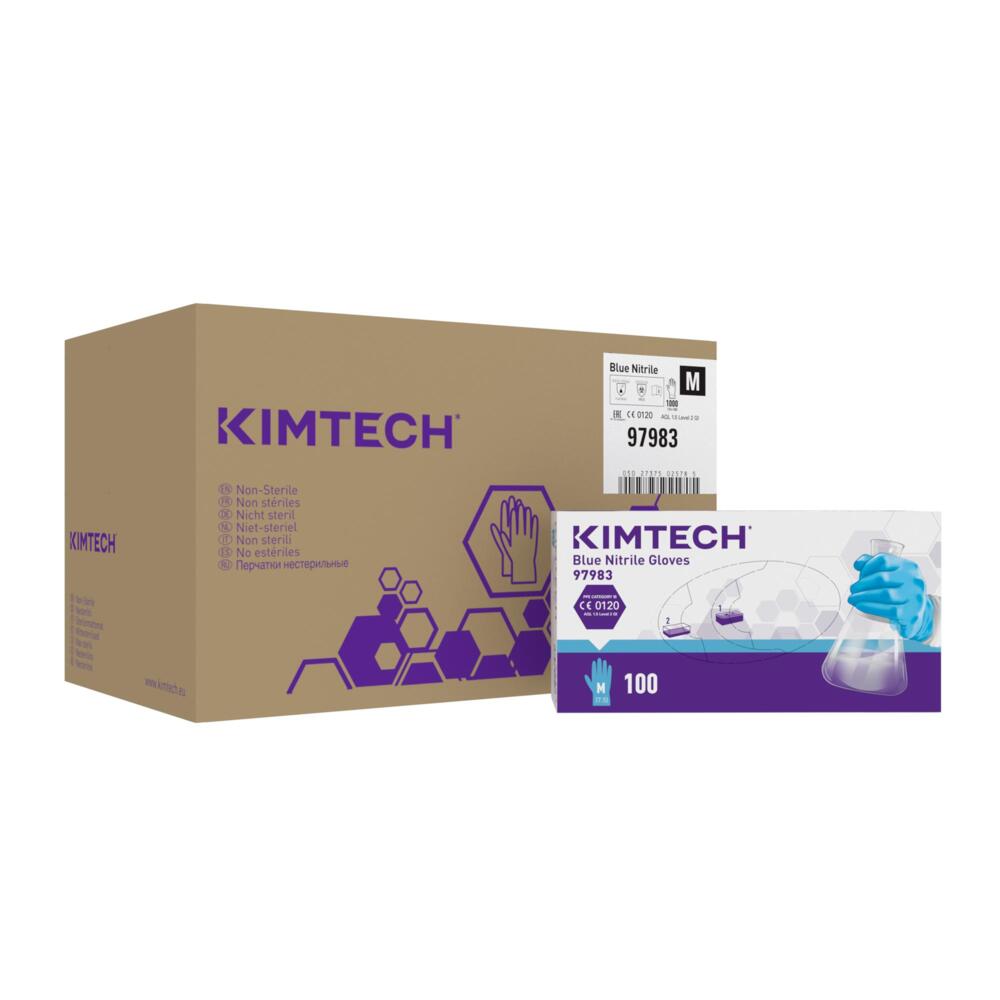 Kimtech™ Blue Nitrile beidseitig tragbare Handschuhe 97983 – Blau, M, 10x100 (1.000 Handschuhe) - 97983