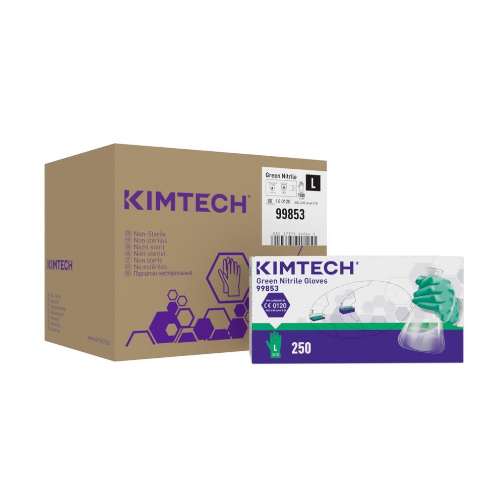 Kimtech™ Green beidseitig tragbare Nitrilhandschuhe 99853 – Grün, L, 6x250 (1.500 Handschuhe) - 99853