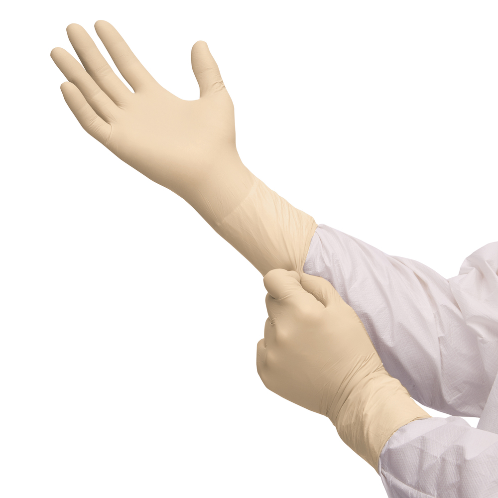 Kimtech™ G3 Latex beidseitig tragbare Handschuhe HC335 – Natur, M, 10x100 (1.000 Handschuhe), Länge: 30,5 cm - HC335