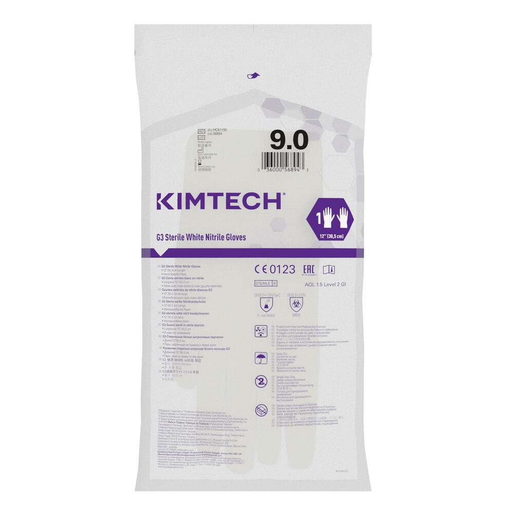 Kimtech™ G3 Sterile White handspezifische Nitrilhandschuhe HC61190 – Weiß, 9, 10x20 Paar (400 Handschuhe), Länge: 30,5 cm - HC61190
