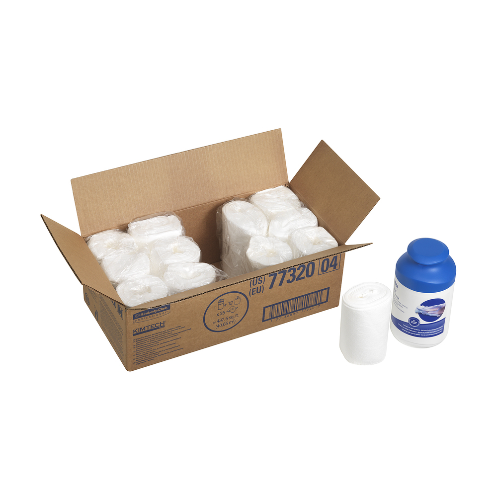 Kimtech® Wettask™ DS Wischtücher 7732 - 35 weiße Tücher pro Spendereimer (Karton enthält 12 Spendereimer) - 7732