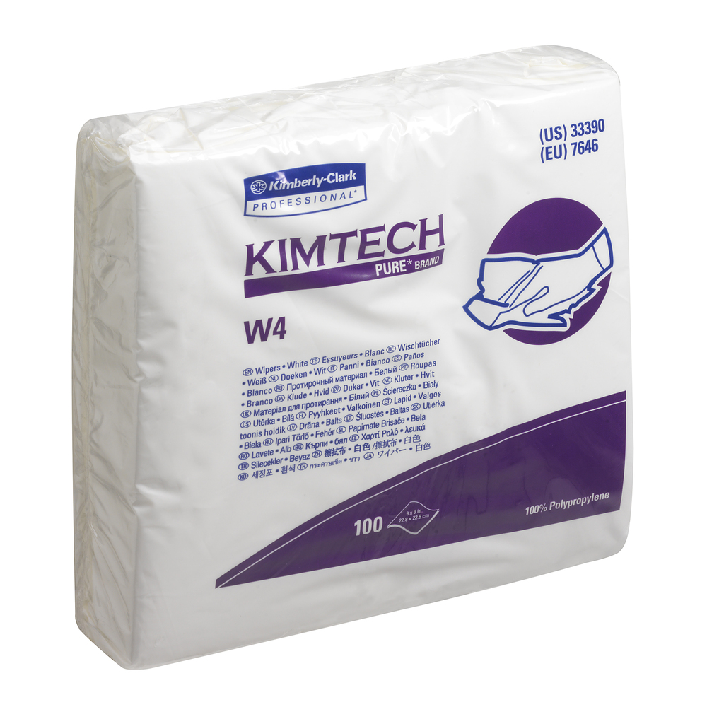 Kimtech® Pure W4 Wischtücher 7646 – 5 Packungen mit je 100 weißen Tüchern - 7646