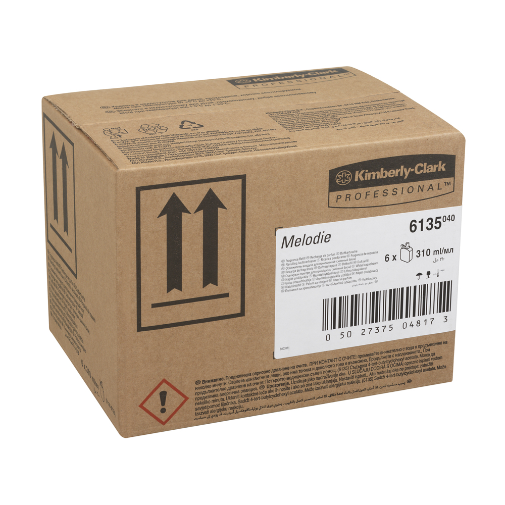 Kimberly-Clark Professional™ Duft-Lufterfrischer Melodie – Nachfüllpackung 6135, transparent, 6 x 310 ml (1.860 ml gesamt) - 6135