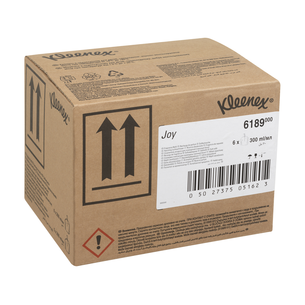 Kleenex® Duft-Lufterfrischer Joy – Nachfüllpackung 6189, transparent, 6 x 300 ml (1.800 ml gesamt) - 6189