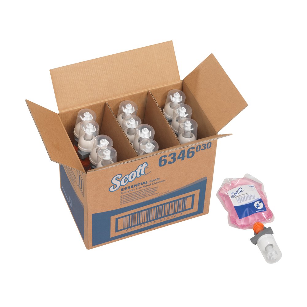 Scott® Essential™ Schaum-Handreiniger für die tägliche Verwendung 6346, rosa, 12 x 200 ml (2.400 ml gesamt) - 6346