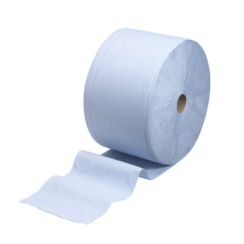 WypAll® Papierwischtücher für industrielle Reinigungsaufgaben L30, Jumborolle, 7425 – 1 Rolle x 750 Wischtücher, 3-lagig, blau - 7425