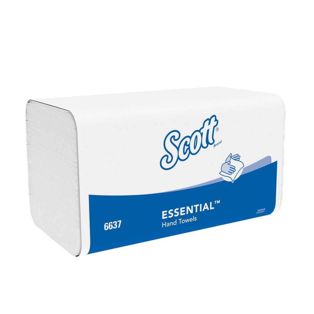 Scott® Essential™ Handtücher klein mit Interfold-Faltung 6637 – 15 Packungen mit je 340 weißen, 1-lagigen Tüchern - 6637
