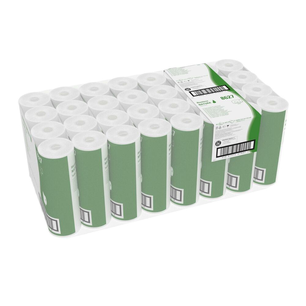 Hostess™ NATURA™ Standard-Toilettenpapierrollen 8627 – 96 Rollen mit je 400 weißen, 1-lagigen Blättern (38.400 Blätter) - 8627