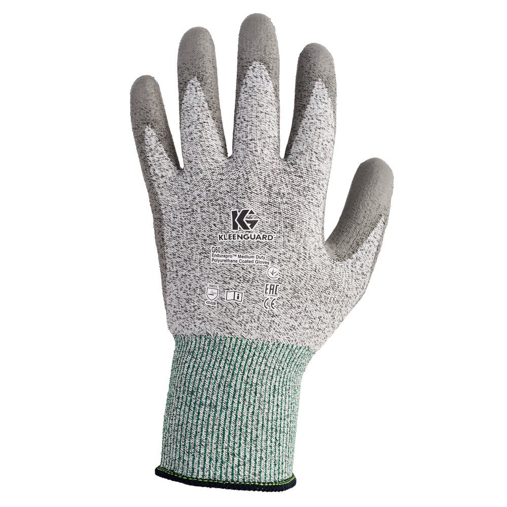 KleenGuard® G60 Endurapro™ polyurethanbeschichtete Handschuhe für mittelschwere Arbeiten 13823 – Grau, 7, 1x12 Paare (24 Handschuhe) - 13823
