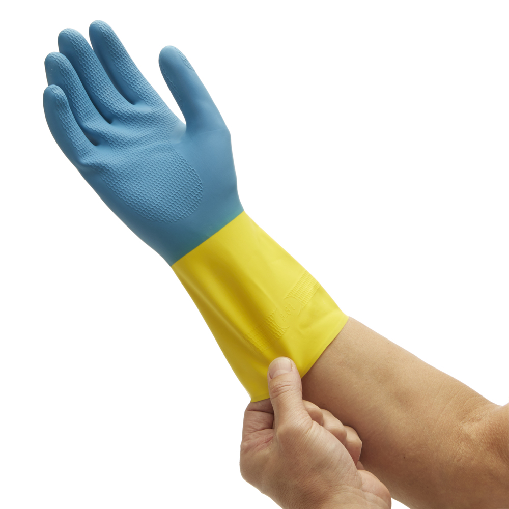 KleenGuard® G80 Chemikalienbeständige, handspezifische Neoprenhandschuhe 38743 – Gelb und Blau, 9, 5x12 Paare (120 Handschuhe) - 38743