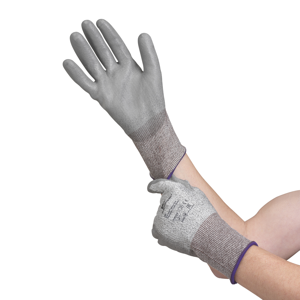 KleenGuard® G60 Endurapro™ polyurethanbeschichtete Handschuhe für mittelschwere Arbeiten 13827 – Grau, 11, 1x12 Paare (24 Handschuhe) - 13827