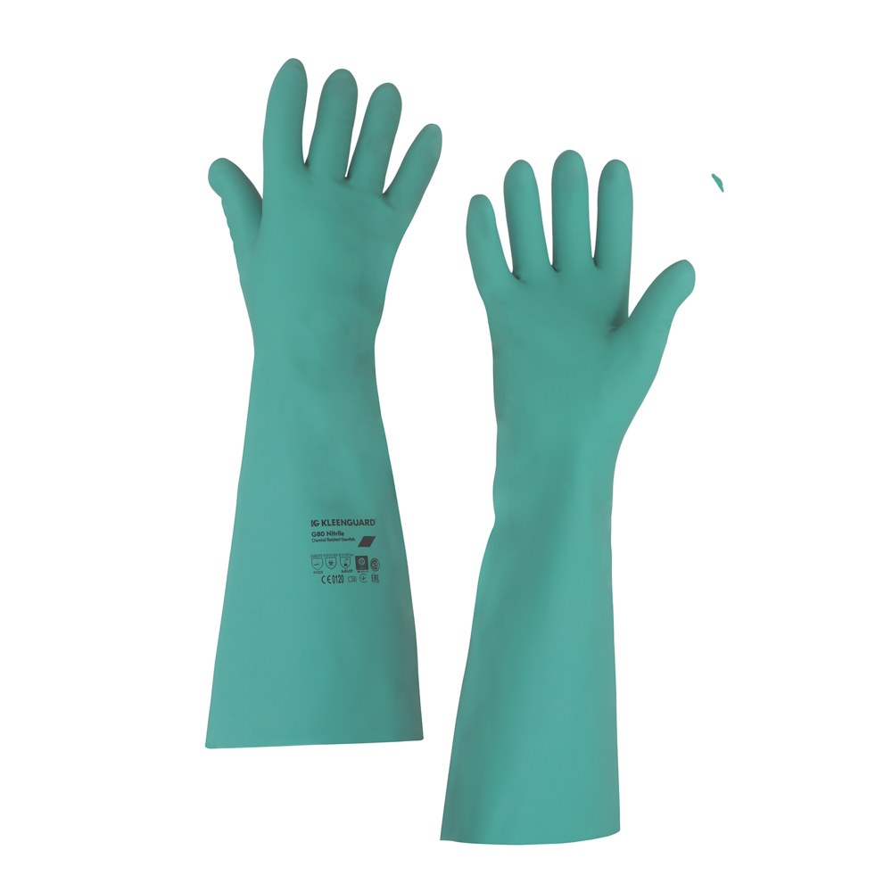 KleenGuard® G80 Chemikalienbeständiger handspezifischer Schutzhandschuh 25625 – Grün, 11, 1x12 Paare (24 Handschuhe) - 25625