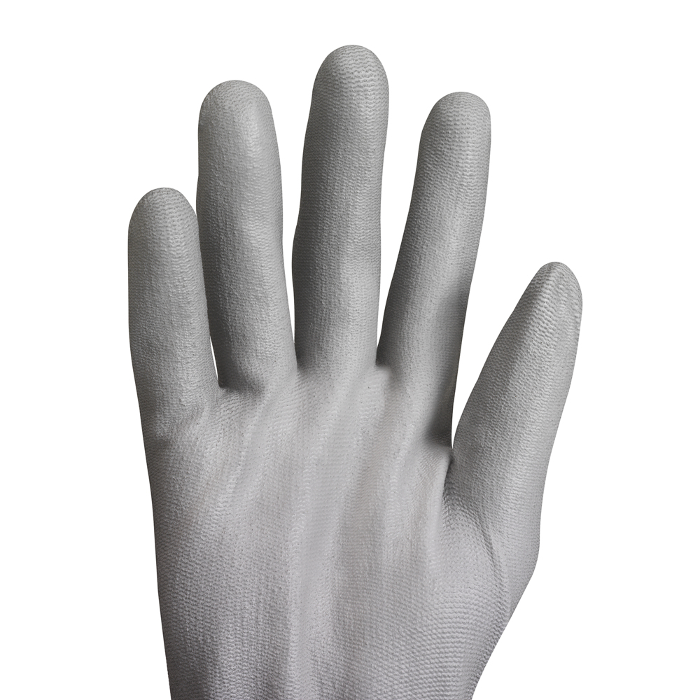 KleenGuard® G40 Polyurethanbeschichtete handspezifische Handschuhe 38728 – Grau, 9, 5x12 Paare (120 Handschuhe) - 38728