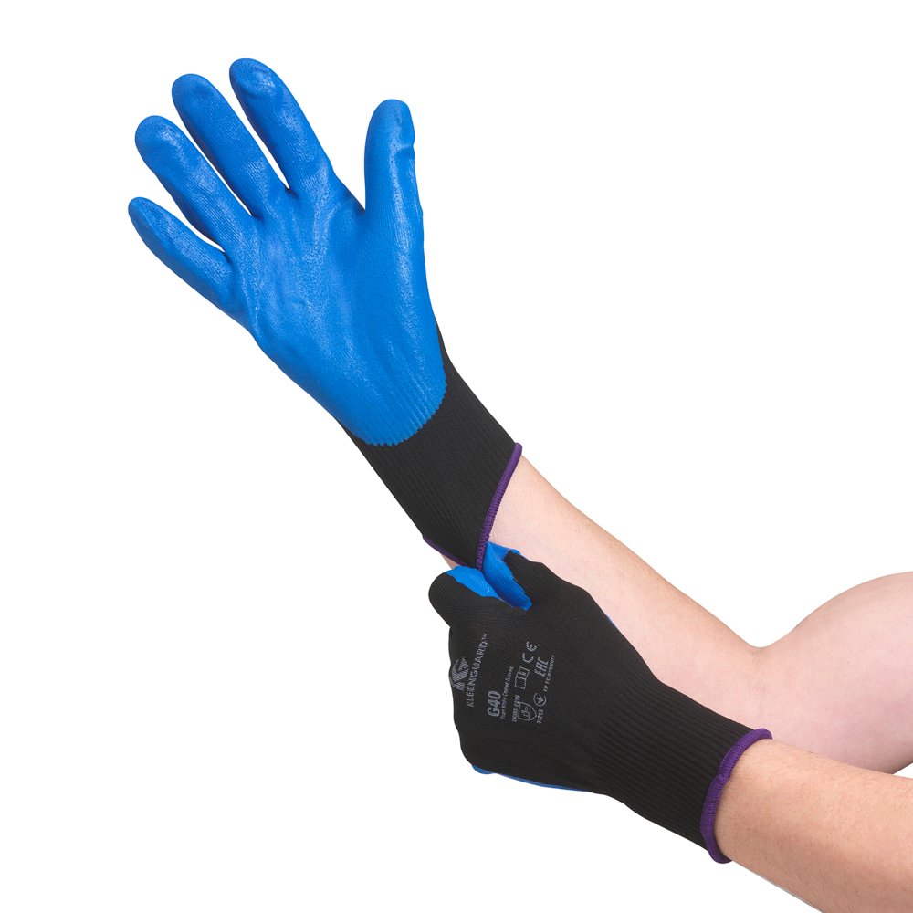 KleenGuard® G40 Schaumbeschichtete handspezifische Handschuhe 40225 – Schwarz, 7, 5x12 Paare (120 Handschuhe) - 40225
