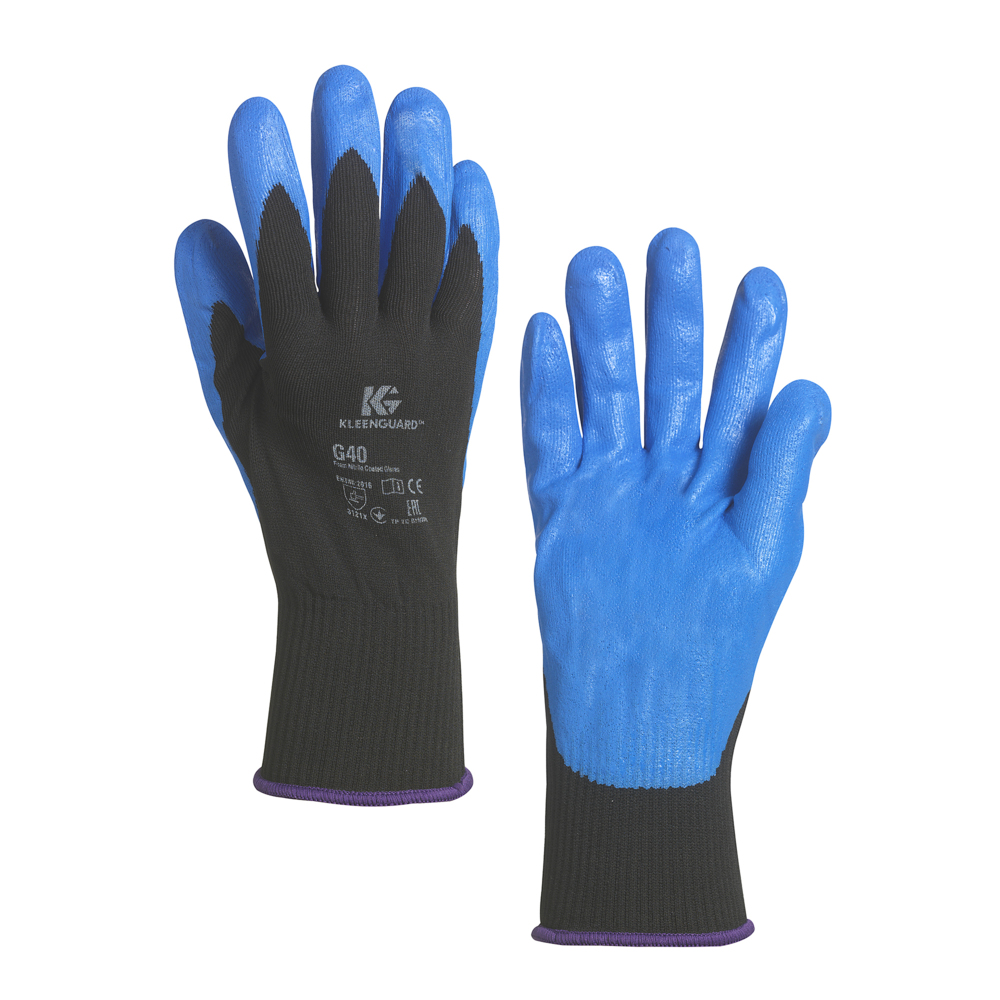 KleenGuard® G40 Schaumbeschichtete handspezifische Handschuhe 40228 – Schwarz, 10, 5x12 Paare (120 Handschuhe)
