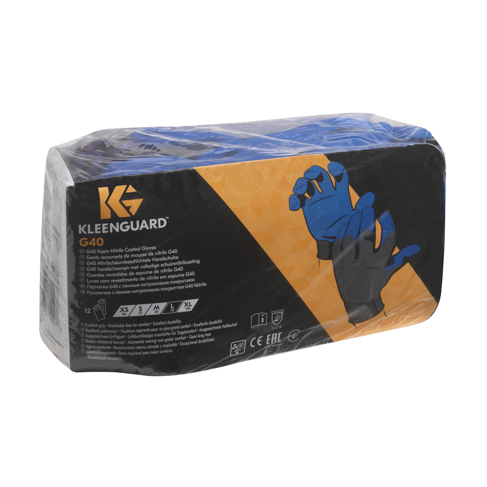 KleenGuard® G40 Schaumbeschichtete handspezifische Handschuhe 40229 – Schwarz, 11, 5x12 Paare (120 Handschuhe) - 40229