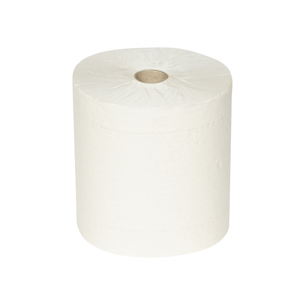 Hostess™ NATURA™ Papierhandtücher aus 100 % Recyclingmaterial 6851 – 2-lagige Rollenhandtücher – 6 x 140m Papierhandtücher in Rollen (840m gesamt) - 6851