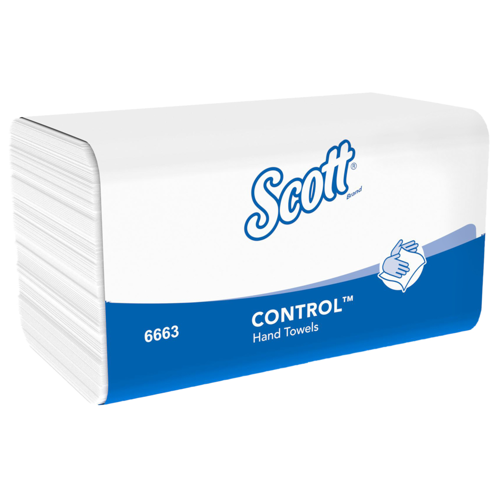 Scott® Control™ Papierhandtücher mit Interfold-Faltung 6663 – Papierhandtücher mit V-Faltung – 15 Packungen x 212 Papierhandtücher (insges. 3.180) - 6663
