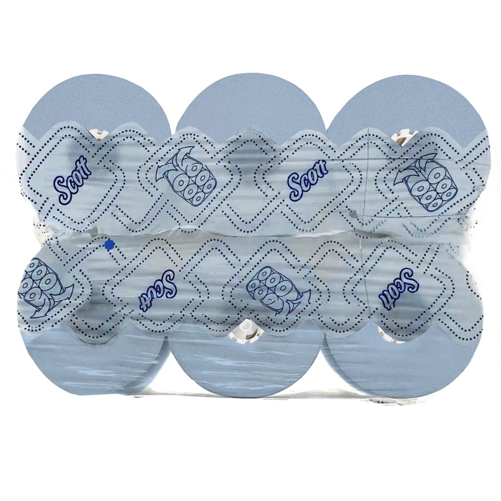 Scott® Essential™ Papierhandtücher gerollt 6692 – blaue Papiertücher – 6 x 350 m Handtuchrollen (insges. 2.100 m) - 6692