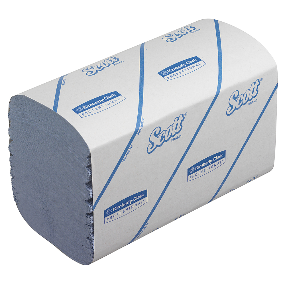 Scott® Control™ Handtücher klein mit Interfold-Faltung 6664 – 15 Packungen mit je 212 blauen, 1-lagigen Tüchern - 6664