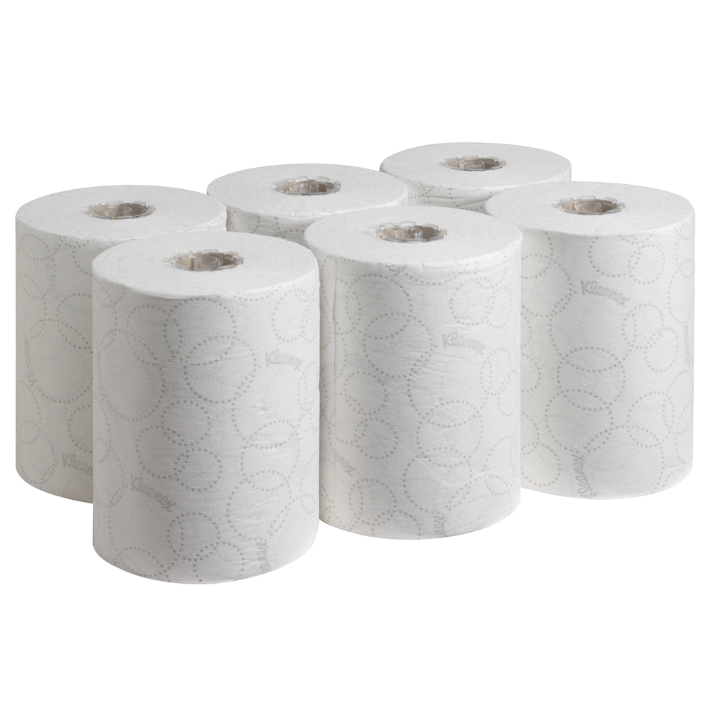Kleenex® Ultra™ Slimroll™ Papierhandtücher in Rollen 6781 – 2-lagige Papierhandtücher Rollen – 6 x 100 m weiße Papierhandtücher in Rollen - 6781