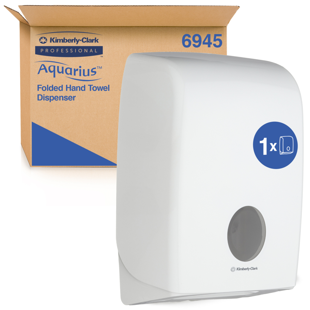 Aquarius™ Spender für Papierhandtücher 6945 – 1 x Papierhandtuchspender, weiß - 6945