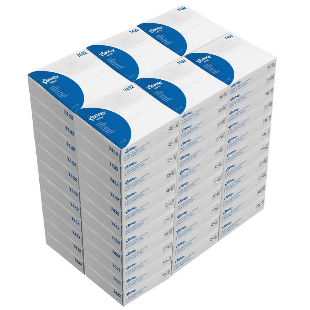 Kleenex® Pflegetücher 7432 – 80 gefaltete, weiße Tücher pro Karton (Packung enthält 66 Kartons) - 7432