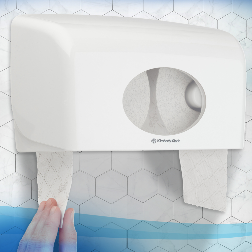 Scott® Essential™ Toilettenpapierrollen 8517 – 2-lagiges Toilettenpapier – 6 Packungen mit je 6 Rollen x 600 Blatt, weiß (insges. 36 Rollen/21.600 Blatt) - 8517