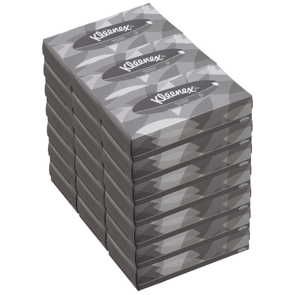 Kleenex® Kosmetiktücher 8835 - Kleenes Box - 21 x 100 (2.100 Papiertaschentücher) - weiß, 2-lagig - 8835