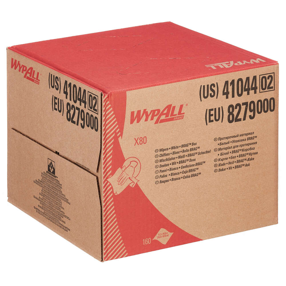 WypAll® X80 Tücher 8279 – 1 BRAG™ Box mit 160 weißen, 1-lagigen Tüchern - 8279