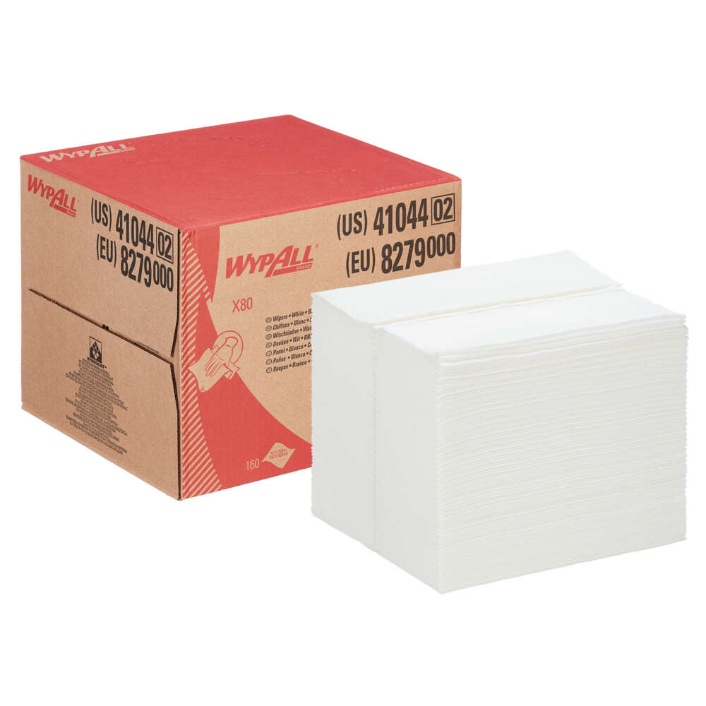 WypAll® X80 Tücher 8279 – 1 BRAG™ Box mit 160 weißen, 1-lagigen Tüchern - 8279