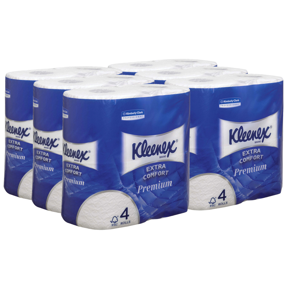 Kleenex® Toilettenpapier Standard-Rolle 8484, Wc-papier 24 Rollen x 160 wattierte Blätter 4-lagig - 8484