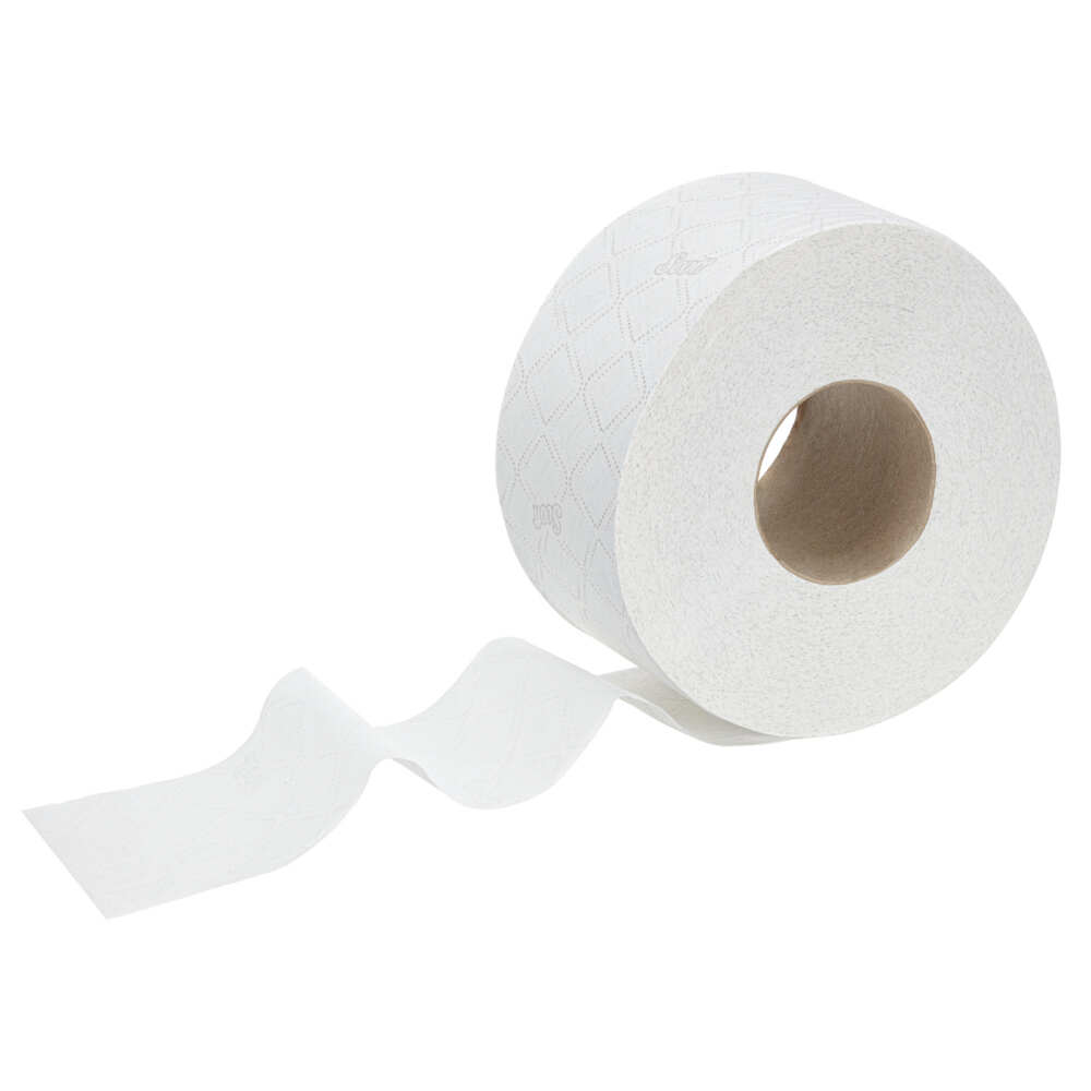 Scott® Essential™ Jumbo Toilettenpapierrolle 8512 – Jumbo-Rolle Toilettenpapier – 12 Rollen x 526 Blatt 2-lagigen Toilettenpapiers (2.400 m gesamt) - 8512