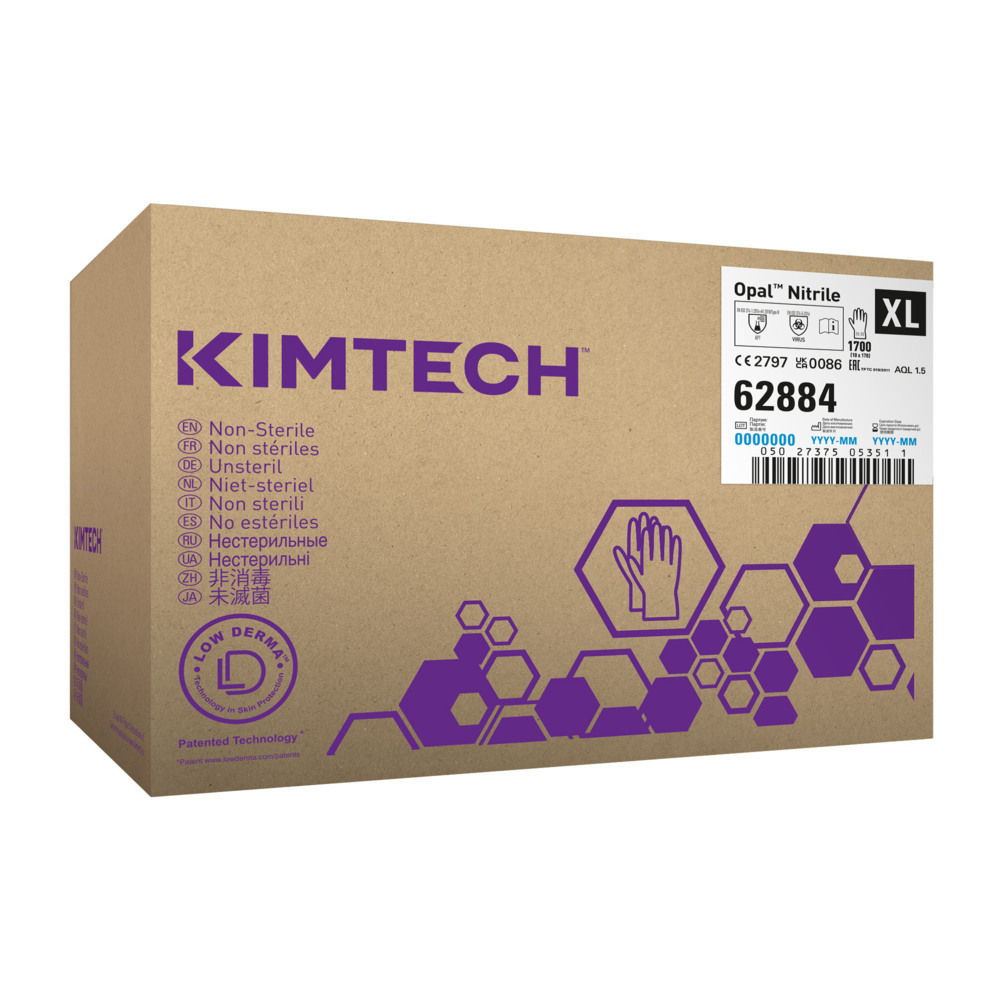 Kimtech™ Opal™ beidseitig tragbare Nitrilhandschuhe 62884 – dunkelblau, XL, 10x170 (1.700 Handschuhe), Länge: 24 cm - 62884