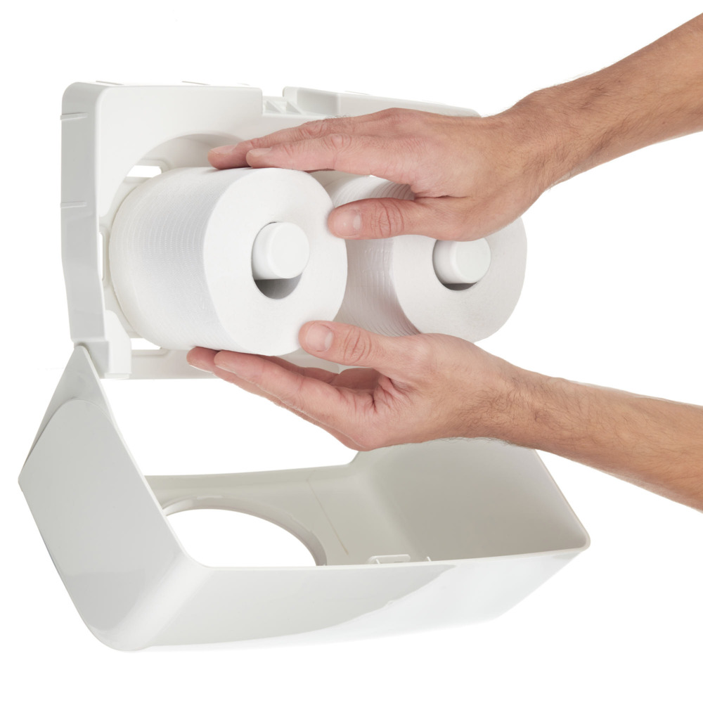 Kleenex® Toilettenpapierrollen 8459 – 3-lagiges Toilettenpapier – 8 Packungen mit je 9 Rollen x 195 Blatt, weiß (insges. 72 Rollen/14.040 Blatt) - 8459