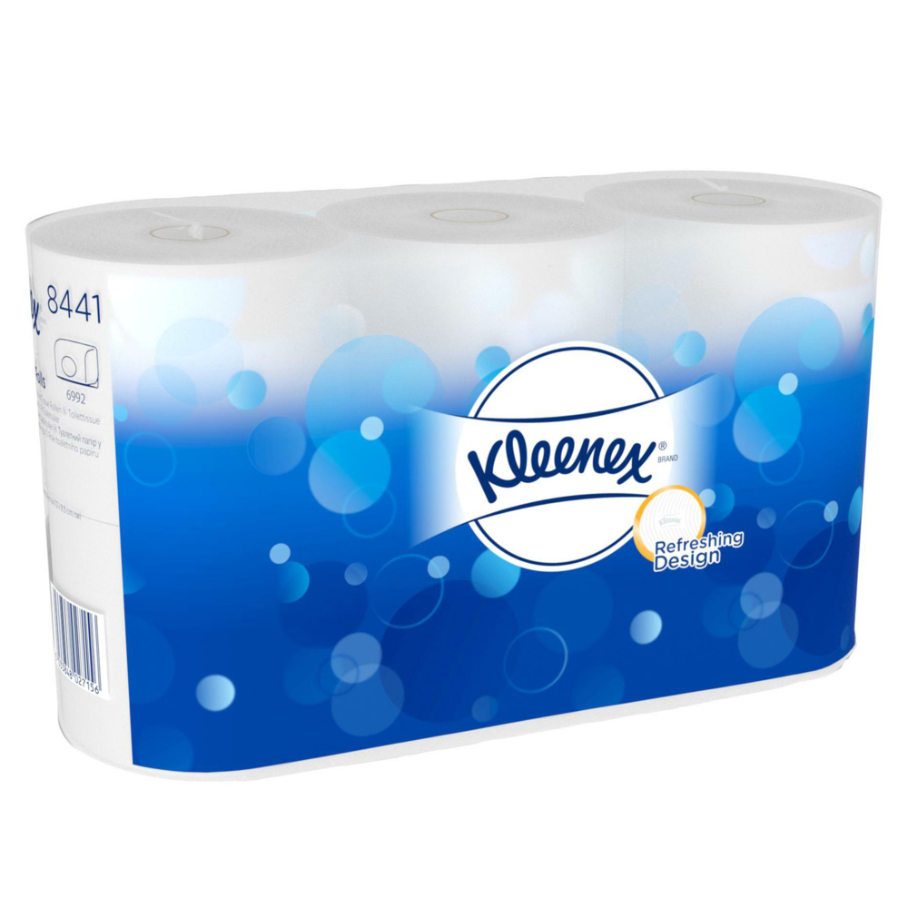 Kleenex® Standardrollen-Toilettenpapier 8441 – 2-lagiges Toilettenpapier – 6 Packungen mit 6 Toilettenpapierrollen x 600 Blatt weißes Toilettenpapier (insg. 36 Rollen/21.600 Blatt) - 8441